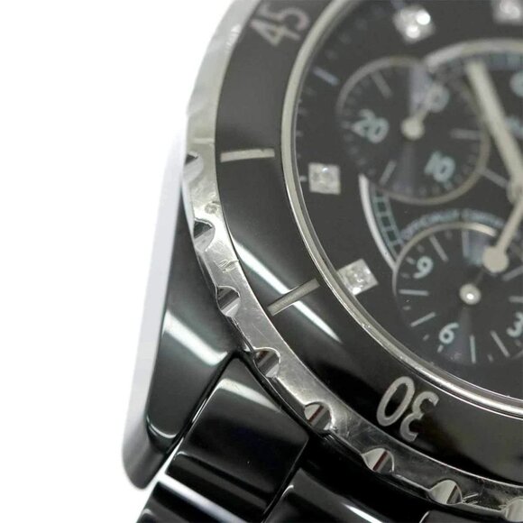 CHANEL J12 Chronograph H2419 9P Diamond Date Black Dial Mens Watch 90257062 - Picture 4 of 7